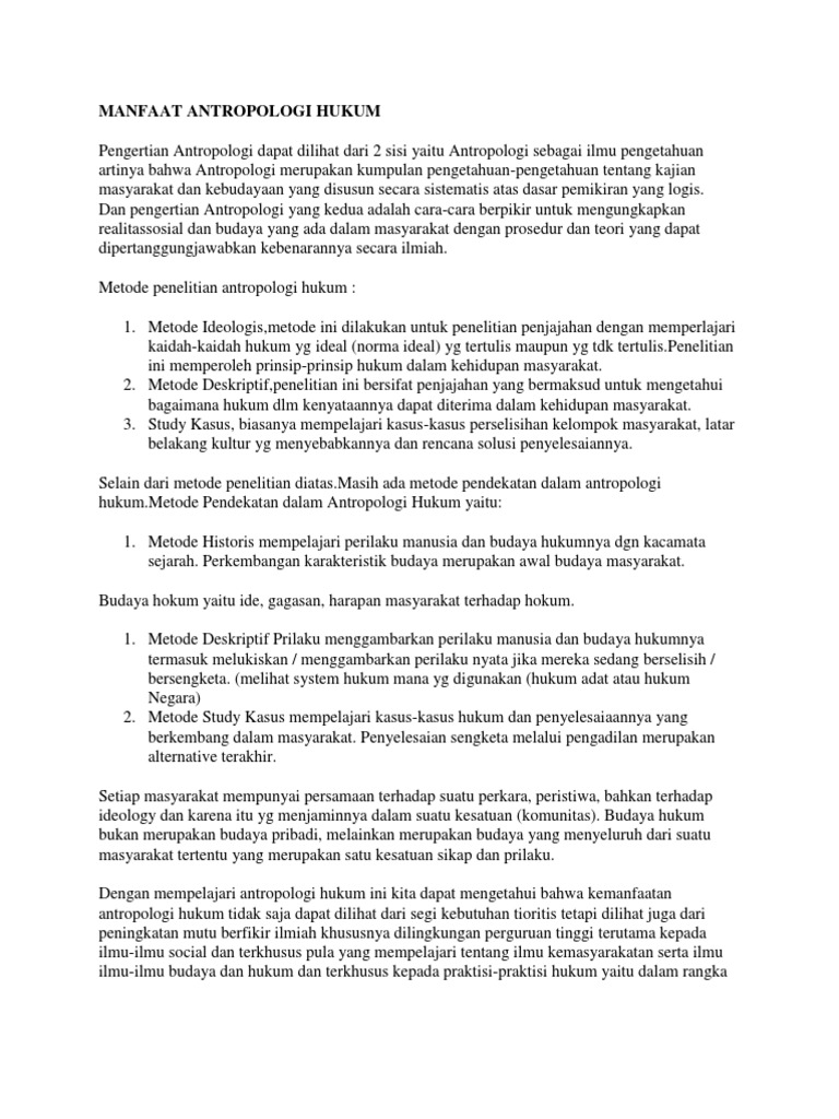 Antropologi Hukum 1
