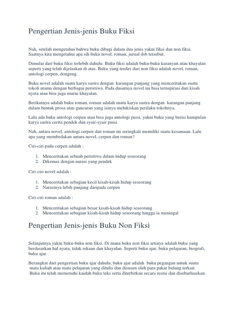 Fiksi Dan Non Fiksi Pdf