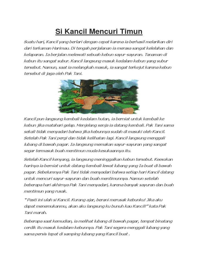 Si Kancil Mencuri Timun Pdf
