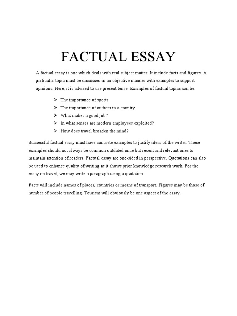 essay for facts