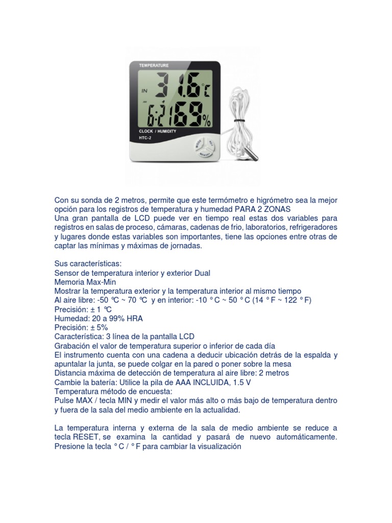 Termohigrometro HTC 2 PDF