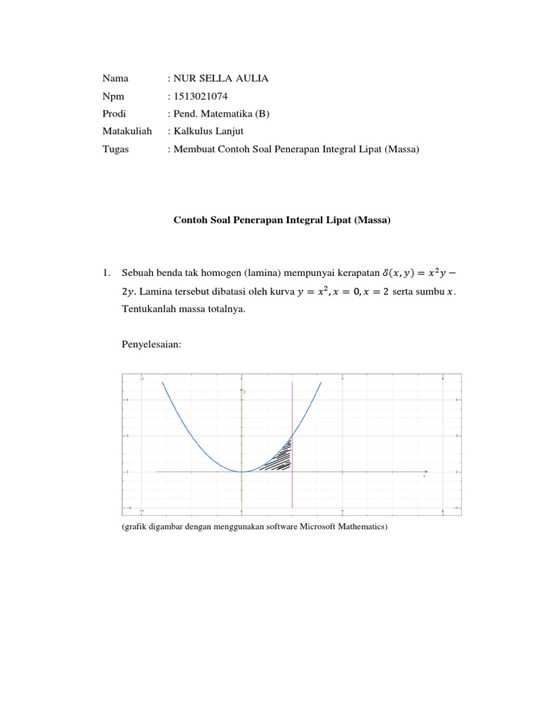 33 Contoh Soal Penerapan Integral Lipat Massa
