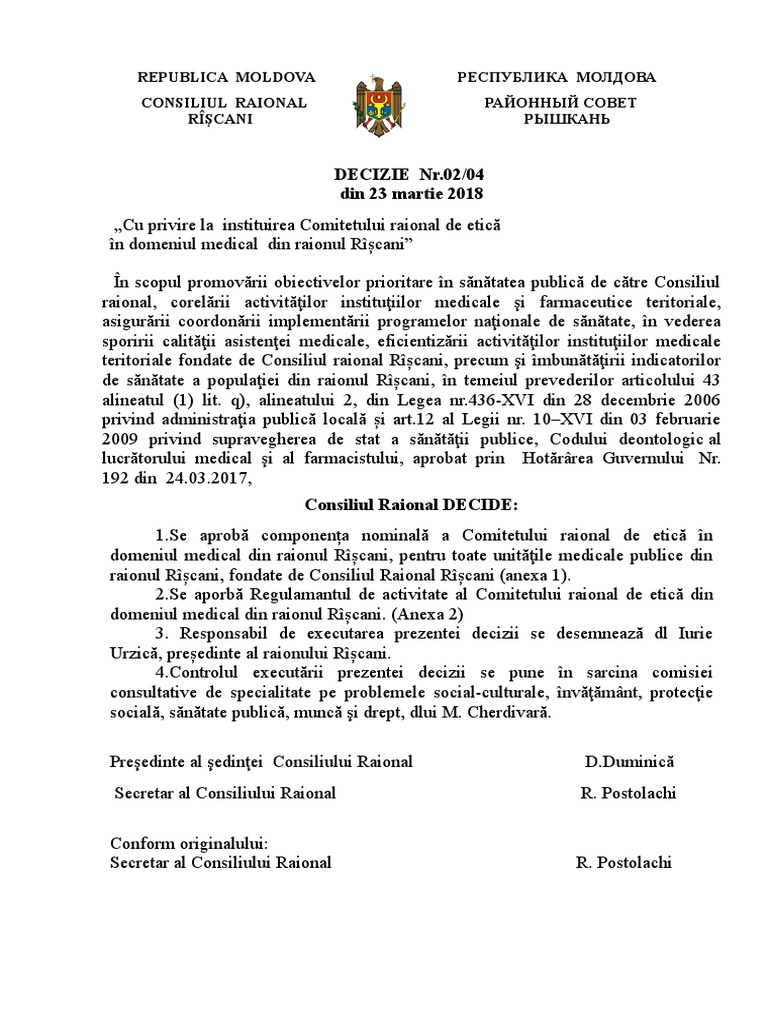 Decizie Nr 02 04 Din 23 Martie 2018