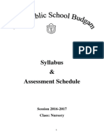 Syllabus & Assessment Schedule: Session 2016-2017 Class: Nursery