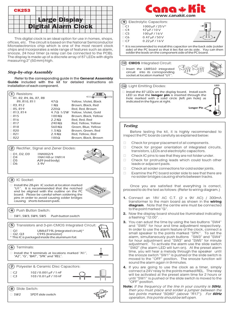 Digital Alarm Clock Pdf Printed Circuit Board Electronic Circuits
