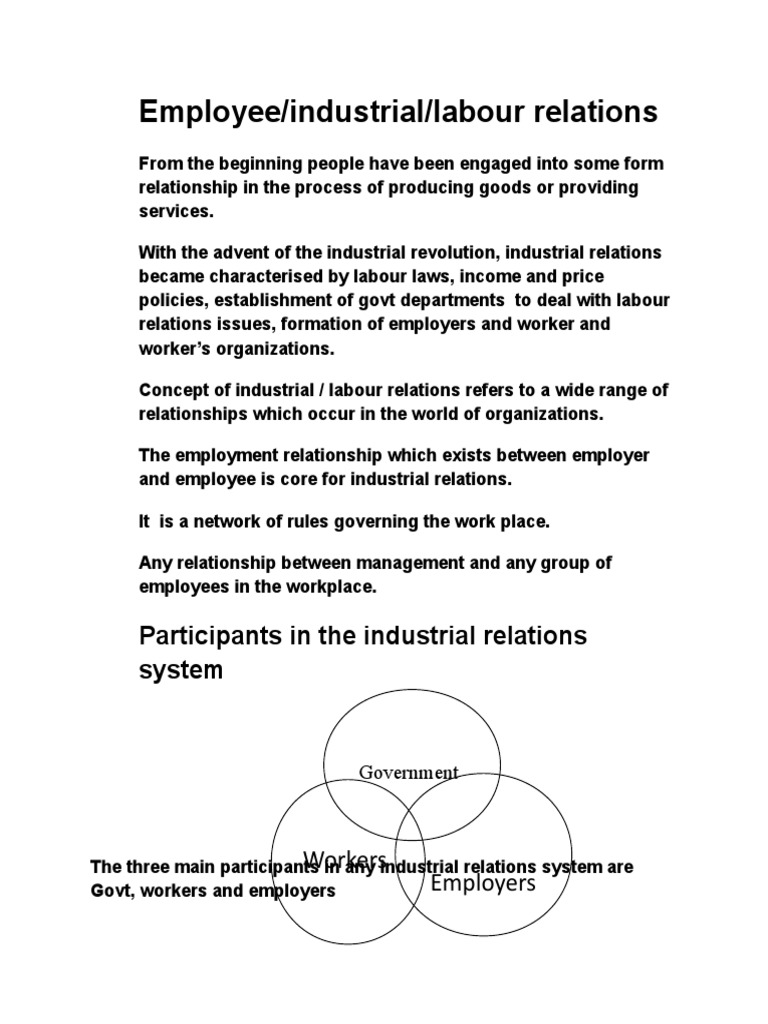 Employee Relations Pdf Industrial Relations Trade Union