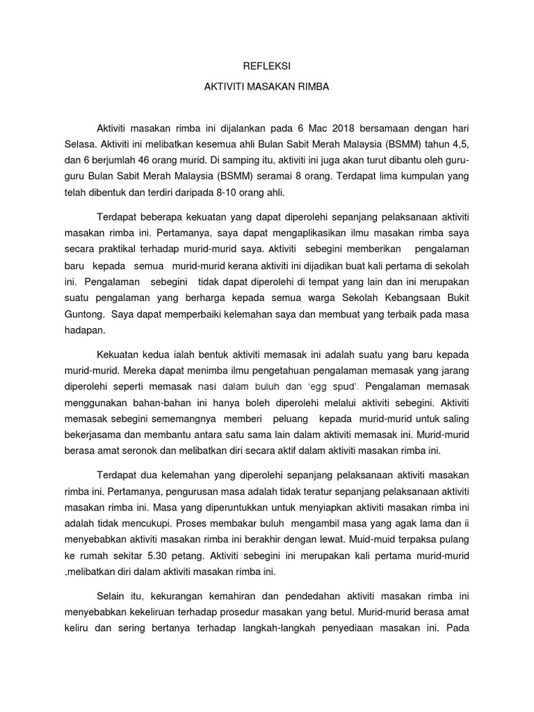 Refleksi Masakan Rimba Pdf