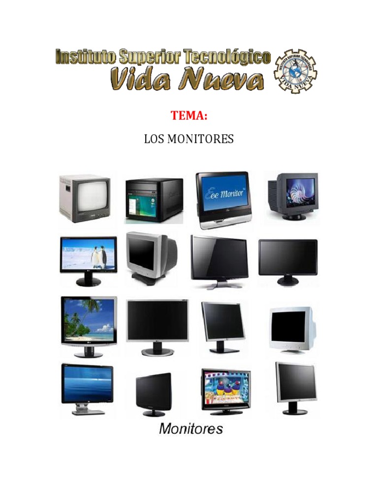 Tipos de Monitor PDF Monitor de computadora Ingeniería Informática