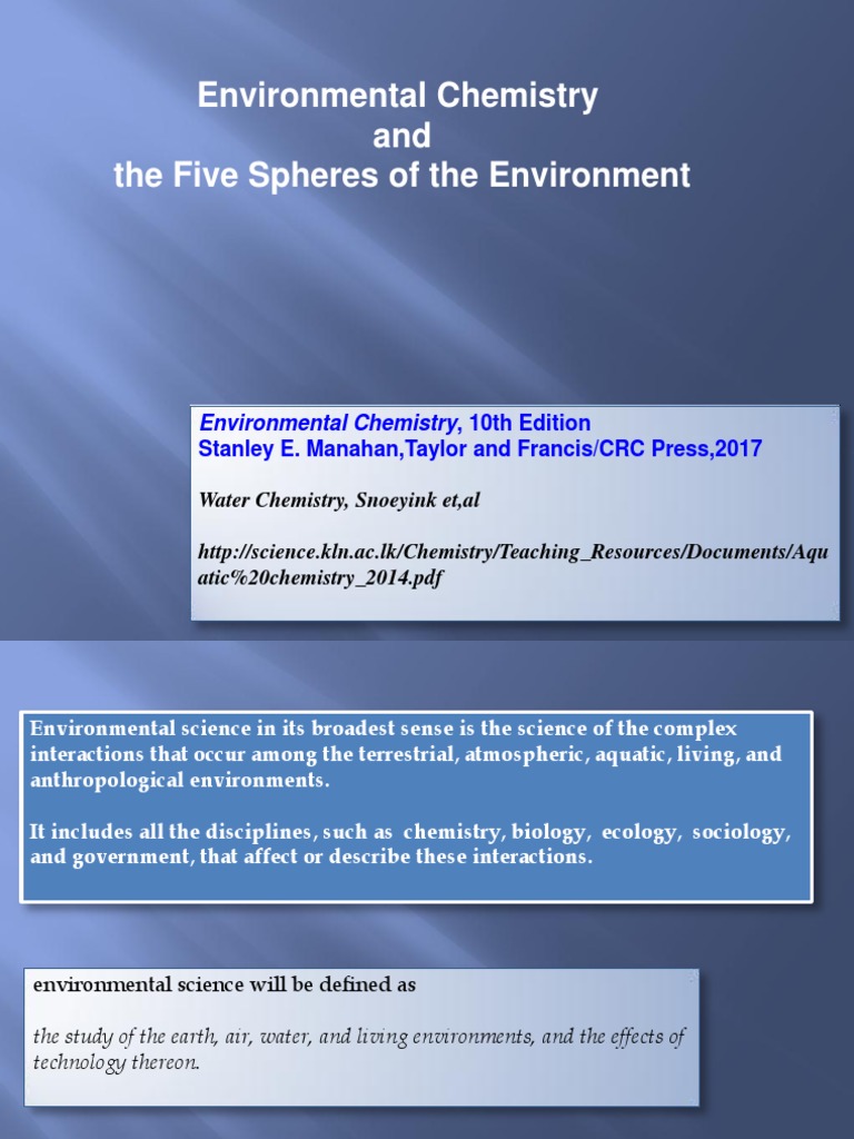 Environmental Chemistry and Earth Spheres | PDF | Properties Of Water ...