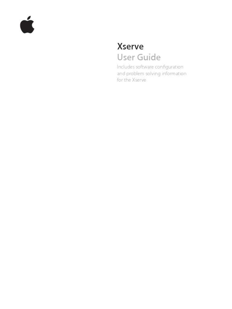 Xserve User Guide | PDF | Macintosh | Operating System