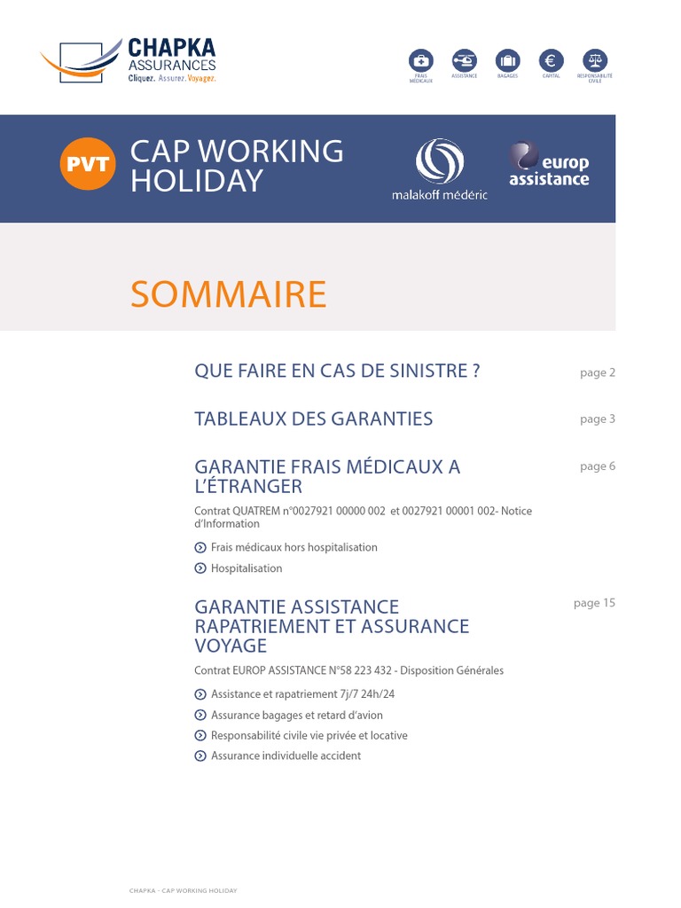 Assurance Chapka : Sinistres et Garanties | PDF | Assurance ...