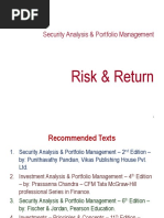 Security Analysis & Portfolio Management: Risk & Return