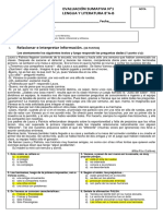 Evaluación Sumativa N°1 Lengua Y Literatura 8°A-B