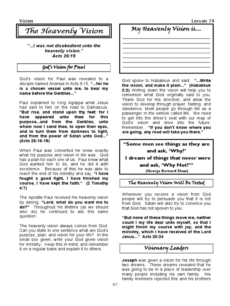 The Heavenly Vision | PDF | Acts Of The Apostles | Paul The Apostle
