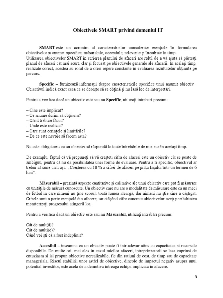 Obiective Smart | PDF