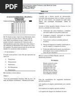 AVALIAÇÃO BIMESTRAL  DE LÍNGUA PORTUGUESA aluno reposição.docx
