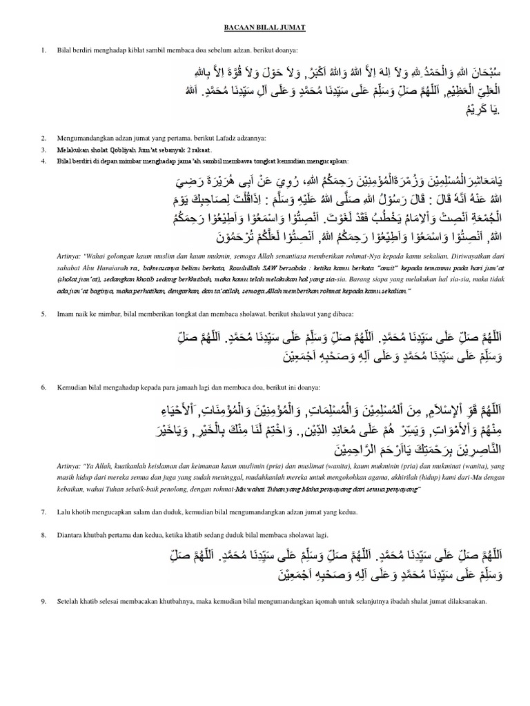 Bacaan Doa Sebelum Baca Khutbah Jumaat