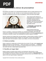8 Passos Deixar Procrastinar