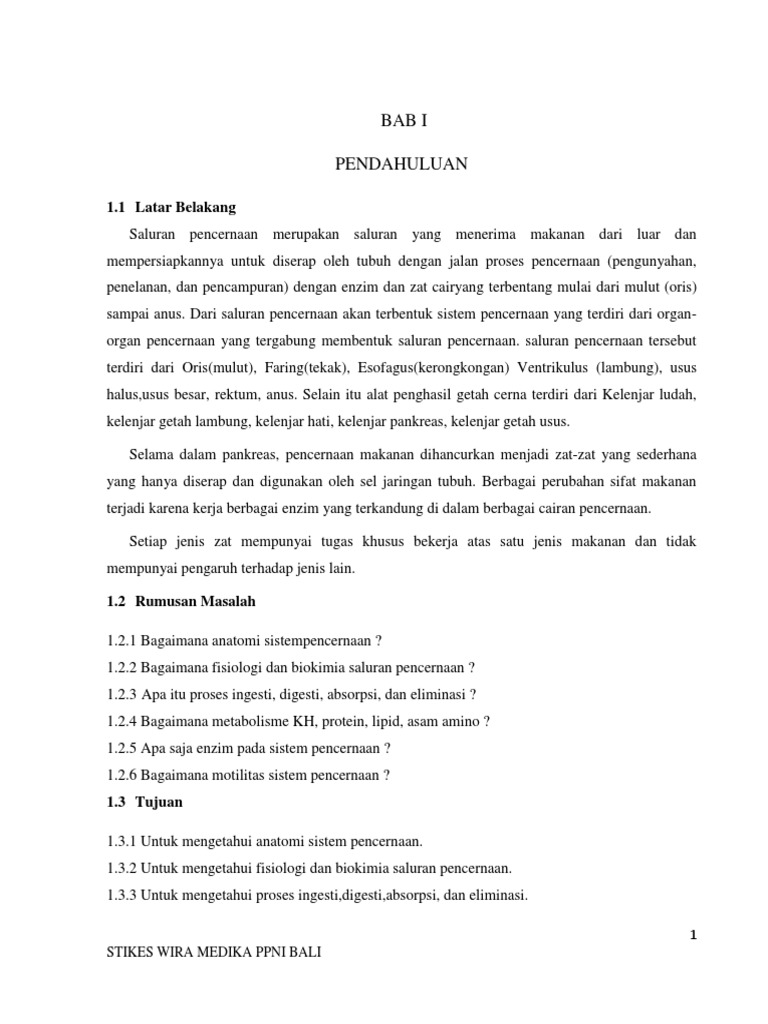 Makalah Sistem Pencernaan Temu 1 Pdf