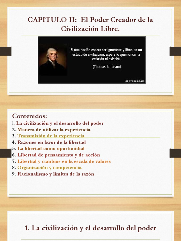 El Poder Creador de La Civilización Libre | PDF | Libertad | Ignorancia