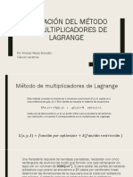 Aplicación Del Método de Multiplicadores de LaGrange