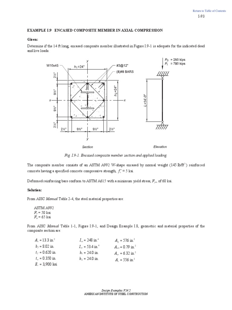 Steel Design Example I.9 PDF Building Materials Building Engineering