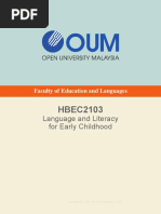 HBEC2103 Language and Literacy For Early Childhood