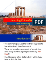 Learning Koine Greek: Elder Tovel Young