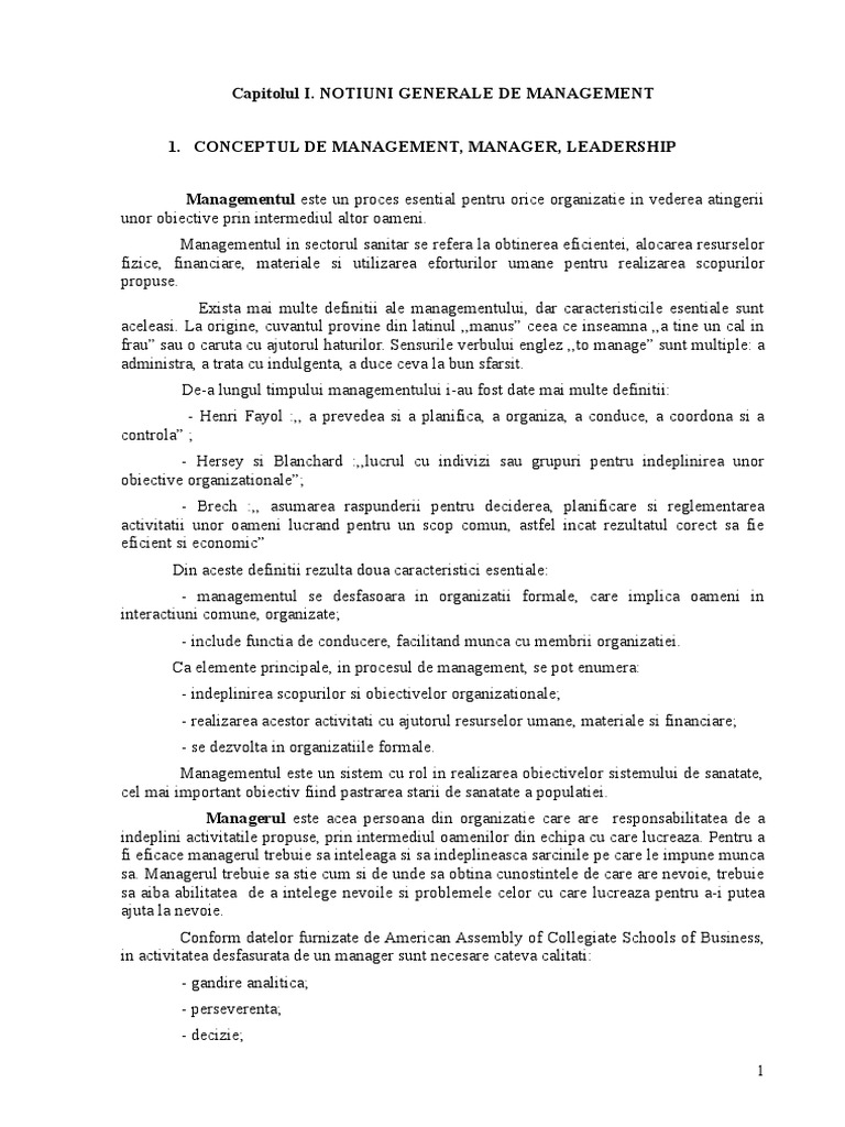 Curs Management MD V | PDF