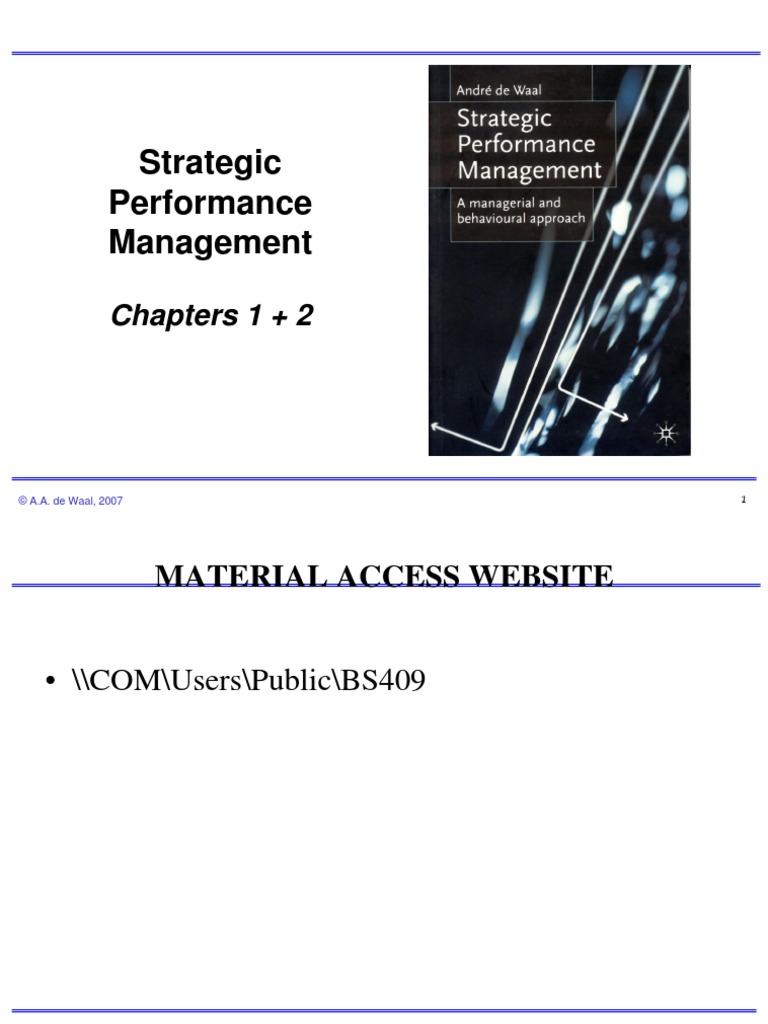 Strategic Performance Management UZ Undergraduates | PDF | Strategic ...