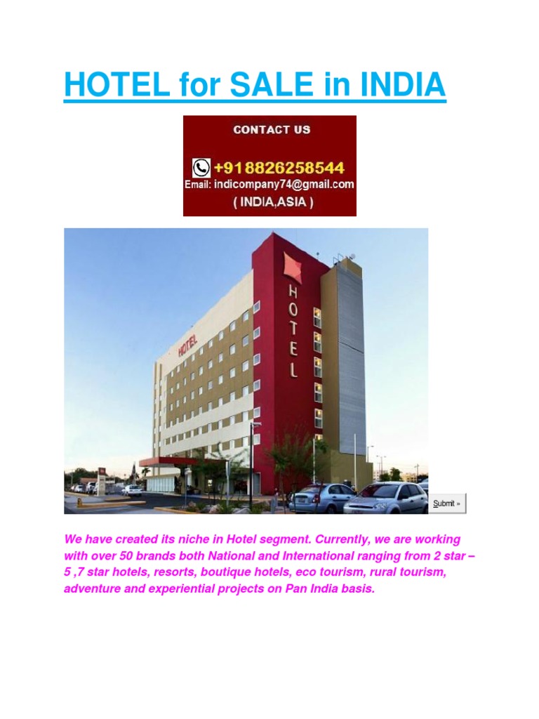 Hotel List For Sale In India 918826258544 Docx Hotel 53 Views - 