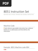 8051 Instruction Set: Machine Code, Opcode, Operand and Assembly Instruction