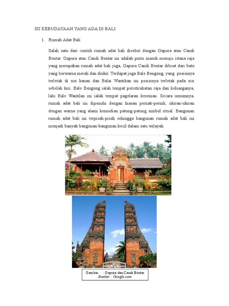 68 Gambar Rumah Adat Gapura Candi Bentar Bali Gratis