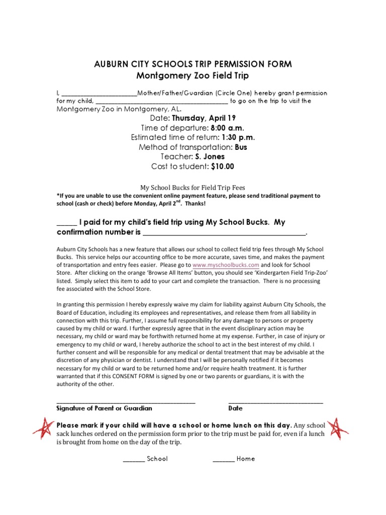 Zoo Permission Form PDF Fee Social Institutions