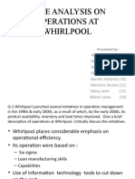 Case Analysis On Operations at Whirlpool Case Analysis On Operations at Whirlpool