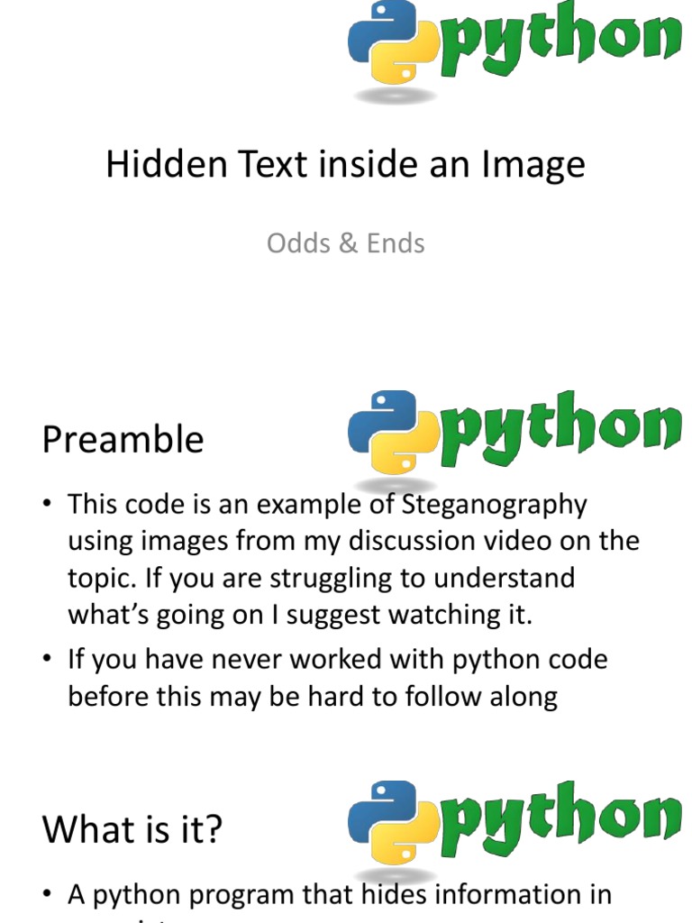 Hiding Text in PNG Images with Python | PDF