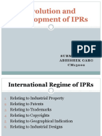 Evolution and Development of Iprs: Submitted By: Abhishekgarg C M1 32 02