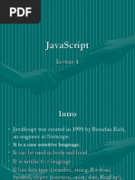 Lecture 1 JavaScript