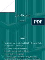 Lecture 1 JavaScript
