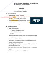 Conscious and Unconscious Processes in Human Desire Preguntas