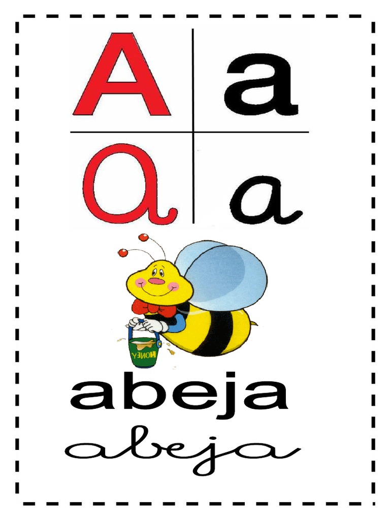 Abecedario Con Imagen Letra Cursiva e Imprenta PDF | PDF