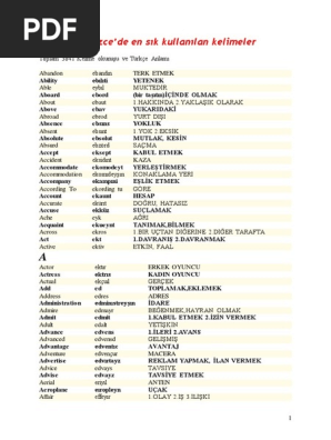 ingilizce 3500 kelime pdf