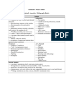 Cumulative Project Rubric-Option 2