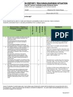 Lesson Observation Report: Teaching/Learning Situation