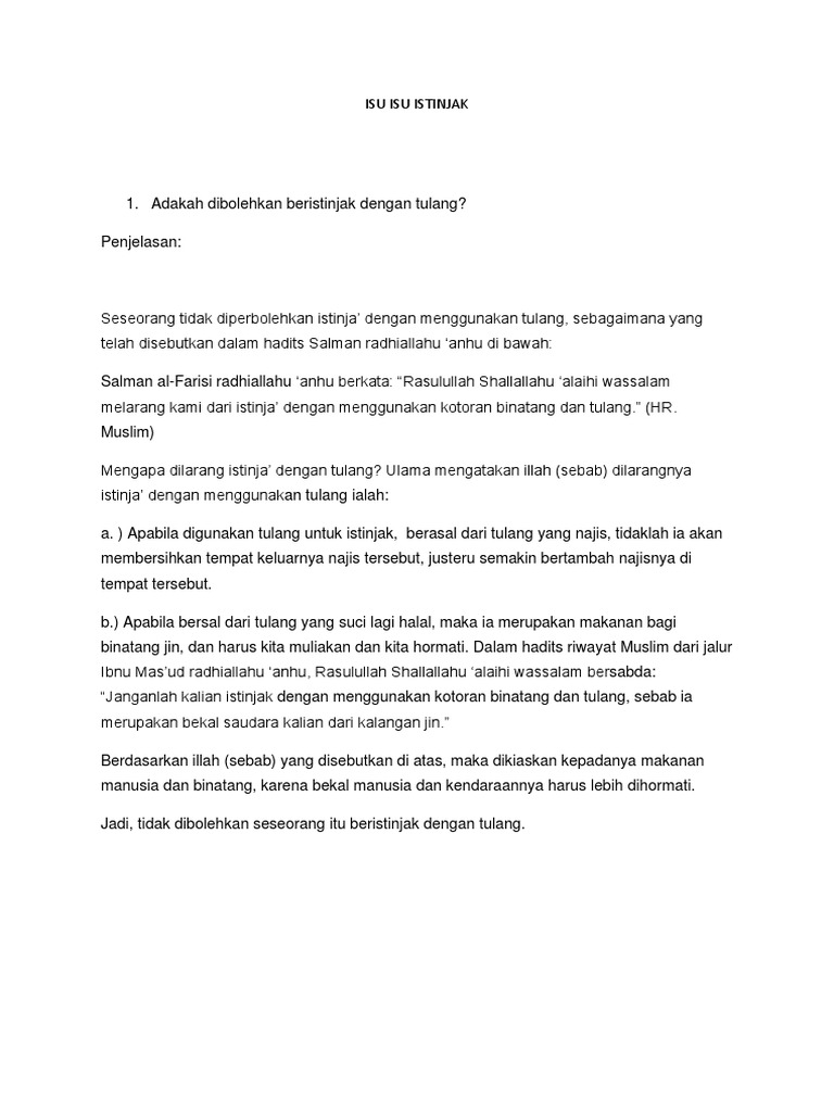 Isu Isu Istinjak | PDF