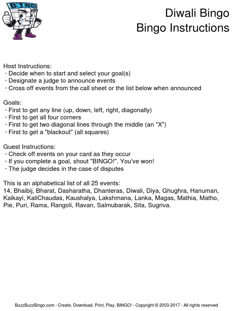 Bingocards Free Sample | PDF | Sita | Rama