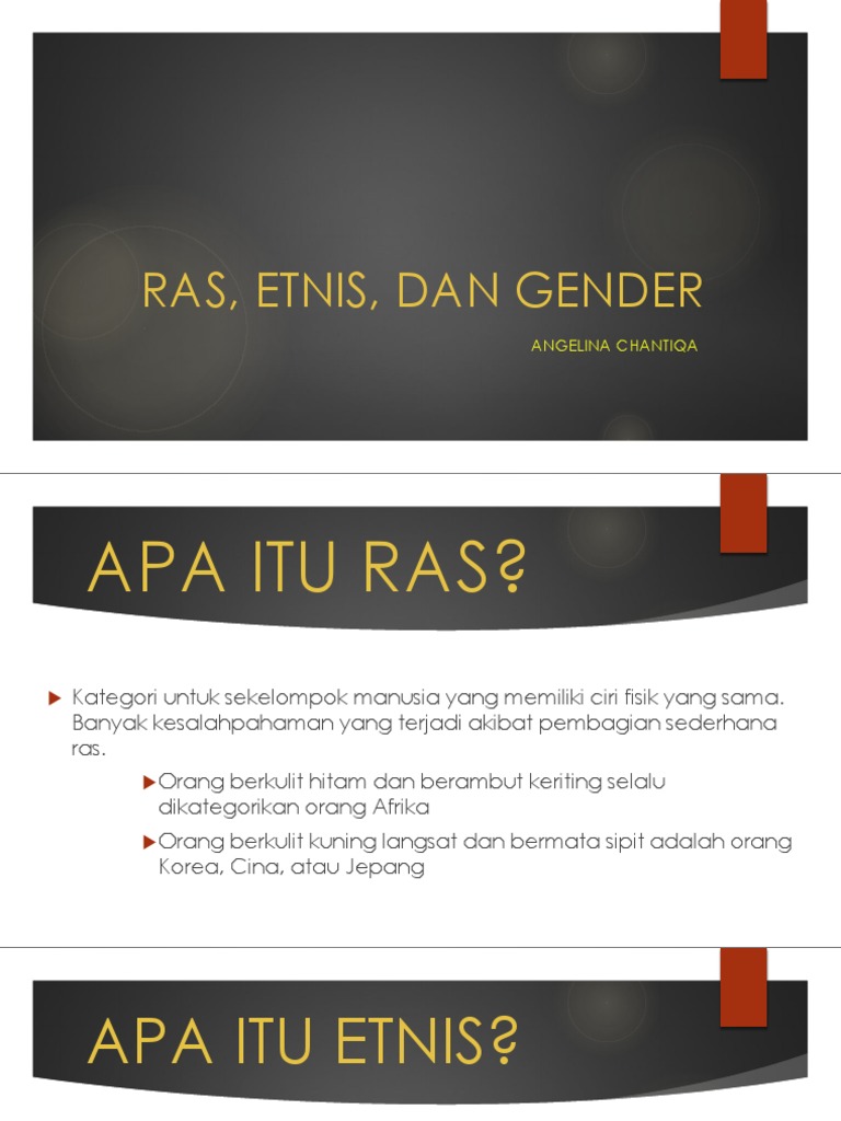 Pengertian Ras, Etnis, dan Gender | PDF | Sejarah