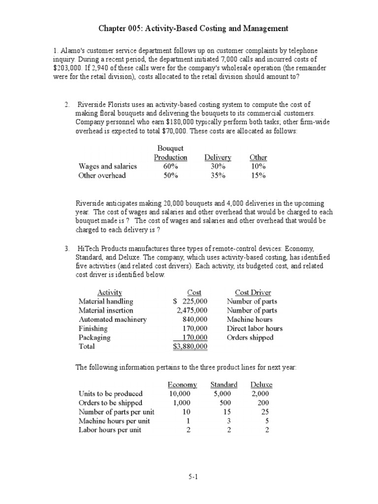 Activity-Based Costing Insights and Applications | PDF | Gross Margin ...
