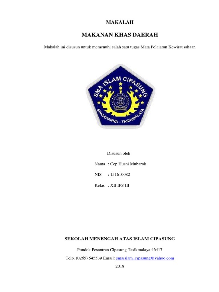 Contoh Makalah Prakarya Membuat Makanan