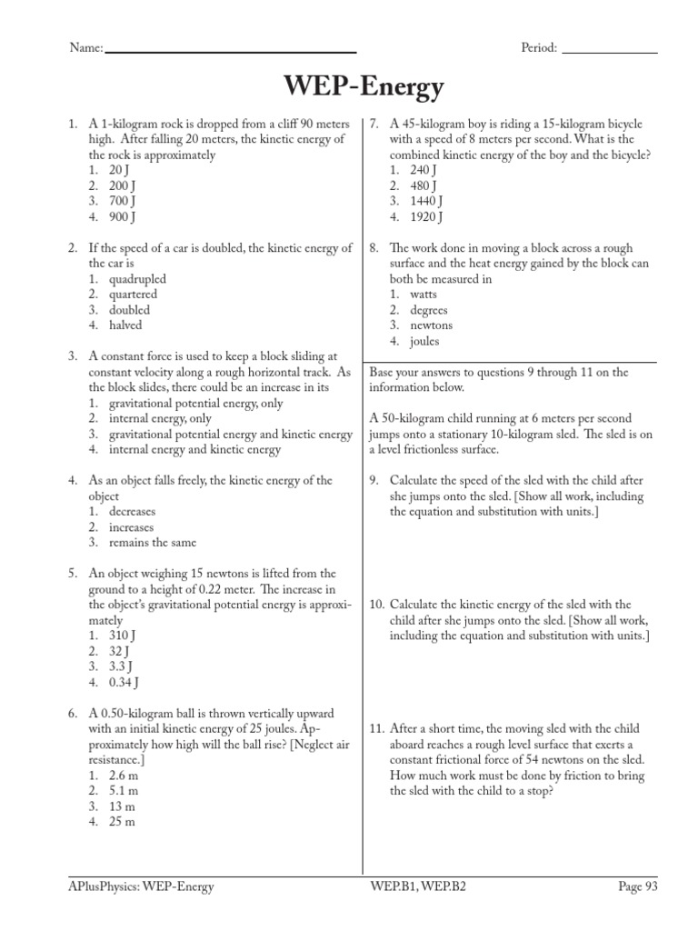 18 Wep Energy Kinetic Energy Potential Energy